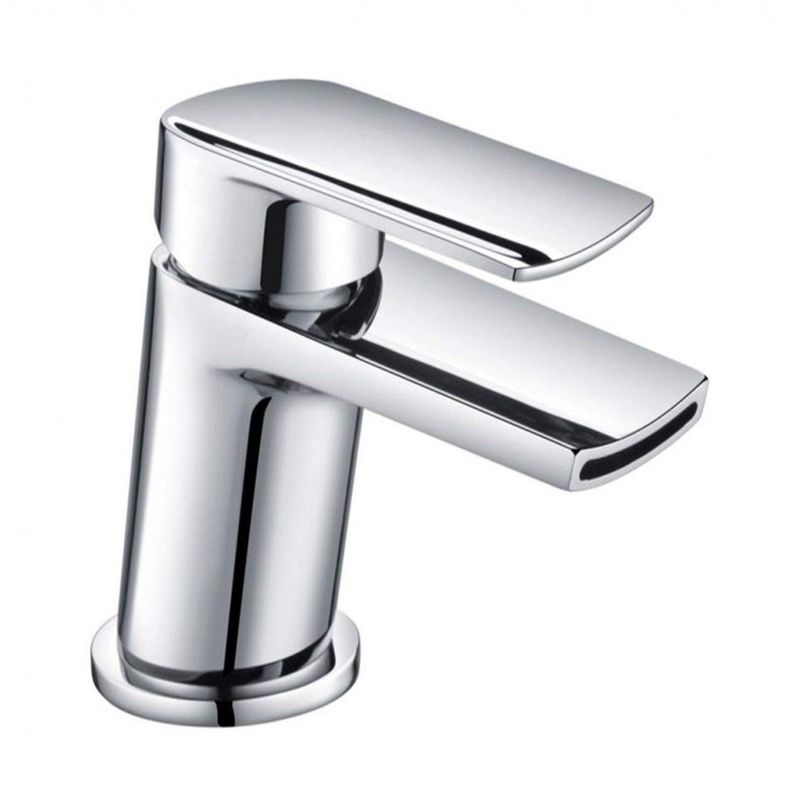 Square Basin Mono Mixer Sink Tap Bathroom Waterfall Heavy Brass Chrome Waste