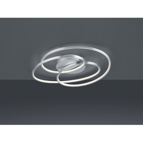 Gale Plafón 3 Círculos Níquel Mate Led 38.5w Regulable L60 cm Trio Lighting