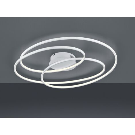 Gale Plafón Círculos Concéntricos Led Blanco Mate 50w Regulable L80 cm Trio Lighting
