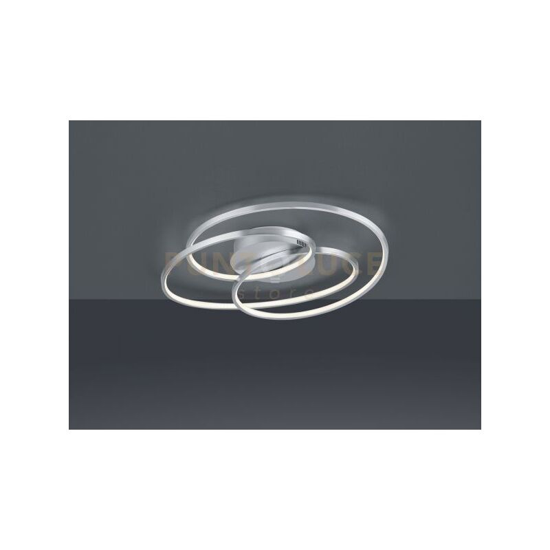 Image of Iperbriko - gale plafoniera led 38,5W 5000lm, 3000K acciaio satinato cerchi concentrici con regolazione intensita' con interruttore D.60CM