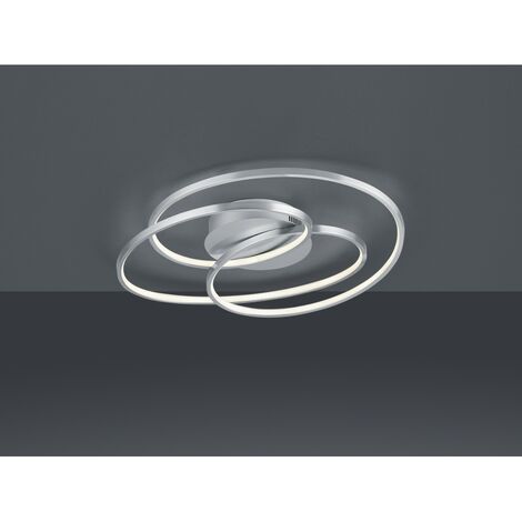 Gale Plafonnier 3 Cercles Led Nickel Mat 38.5w Dimmable L60 cm Trio Lighting