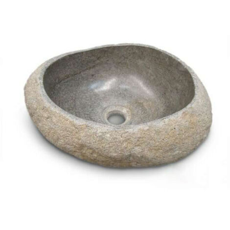 GALÉO - Vasque en Pierre à Poser 40cm  Design Épuré et Élégant - Installation Facile - Matériau Durable et Naturel - Idéal pour Salle de Bain