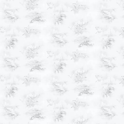 Galerie Global Fusion Seagulls Grey Wallpaper Cream Feature Wall Monochromatic
