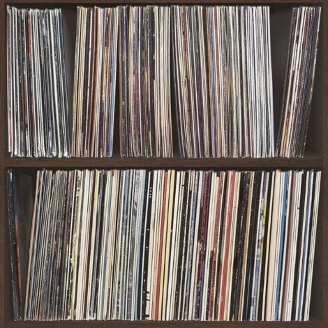 Galerie Grunge Brown Bookshelf LP Multicolor Wallpaper Vinyl Music Retro