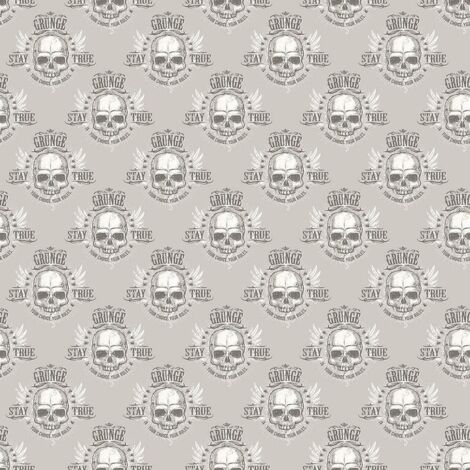Galerie Grunge Skull Silver Wallpaper Metallic Detail Stylish Paste The Wall