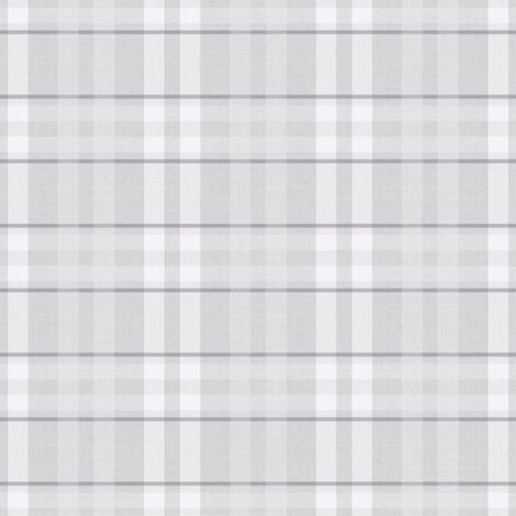 Galerie Vintage Roses Linear Light Grey Wallpaper Classic Tartan Pattern