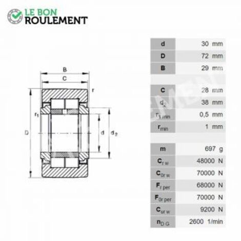 Galet de came NUTR3072-X-INA