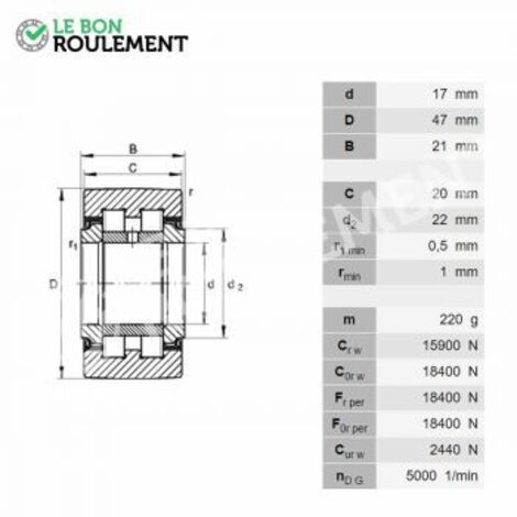 Galet de came PWTR1747-2RS-INA