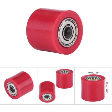 Galet de tension universel 8mm pour chaîne de moto, dirt bike et enduro, couleur rouge