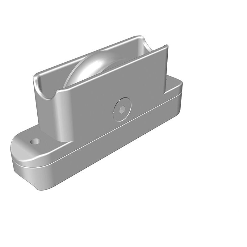 Galet en Inox gorge u sur chape Zamak encastrée anti-pincement Finition: Brut - Matière: Matière : Inox - Portac