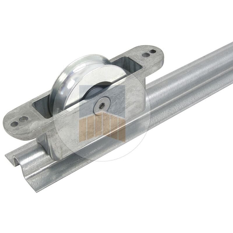 Galet en Inox gorge v sur chape Zamak semi-encastrée anti-pincement Finition: Brut - Portac