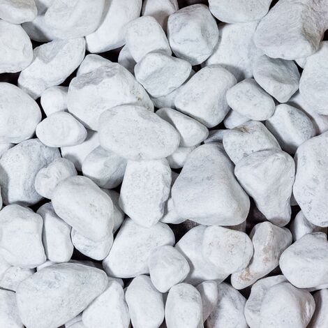 Galet Marbre Blanc Carrare - 60/100 mm - Sac 20 kg (0,2m²)