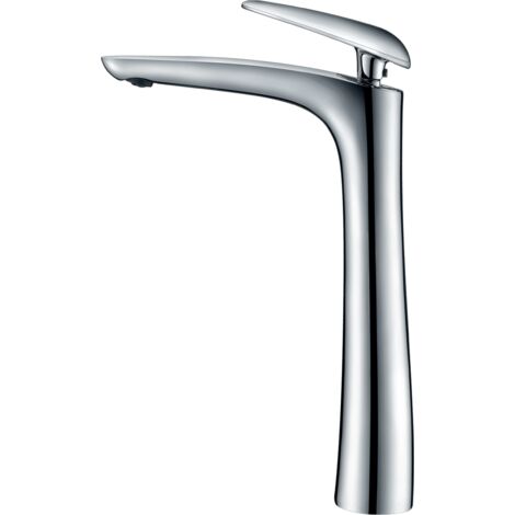 Galet mitigeur lavabo bec haut chrome poignée chrome - Chromé