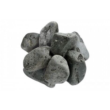 Galet noir mat 30/60 mm - Filet 20 kg - Gris anthracite