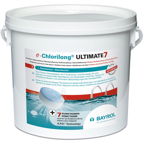 Chlore Multiactions - Désinfecte - Clarifie - Galets 200g - Seau 5kg