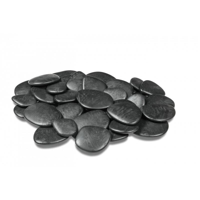 Teraplast - Galets décoratifs en Plastique recyclé - Noir Large (5 à 8 cm) - Noir