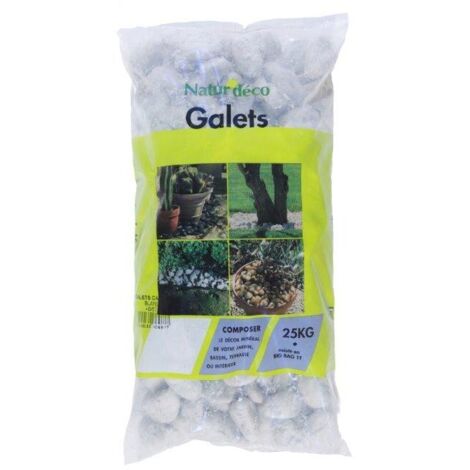 Galets décoratifs marbre blanc 40/60 – Sac de 25 kg pour aménagement extérieur – Remplissage de gabions et décoration de rocailles