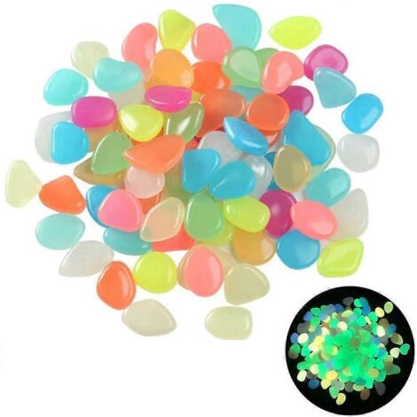 Galets lumineux colorés, galets phosphorescents en résine pour allées de jardin, pots de fleurs, intérieur