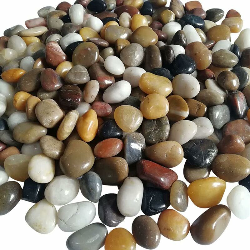 Aunrtb - Galets , pierres de rivière, gravier décoratif poli naturel, galets décoratifs, pierre mélangée pour aquarium, aménagement paysager,