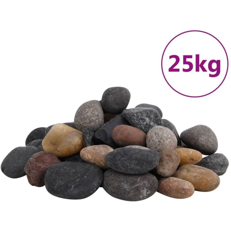 Vidaxl - Galets polis 25 kg multicolores 5-8 cm