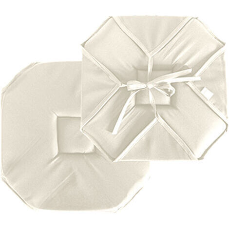 Galette à rabats polyester CHABY 40 x 40 cm coloris ECRU
