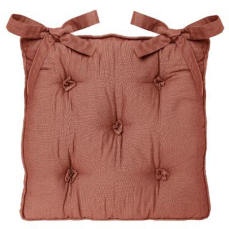 Galette de Chaise "5 Boutons" 40x40cm Terracotta