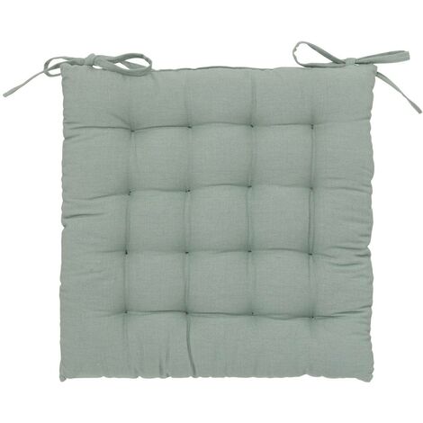 Galette de chaise Anjali en coton 38x38cm vert céladon - Atmosphera créateur d'intérieur