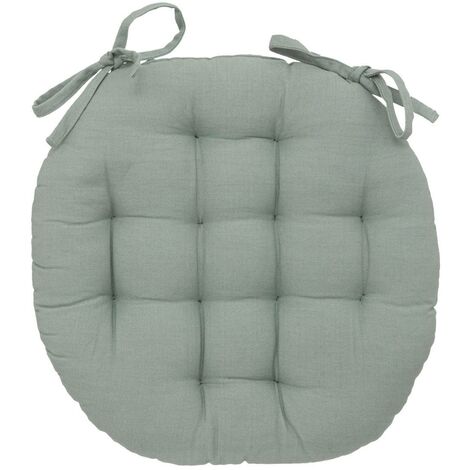 Galette de chaise Anjali en coton D38cm vert céladon - Atmosphera créateur d'intérieur