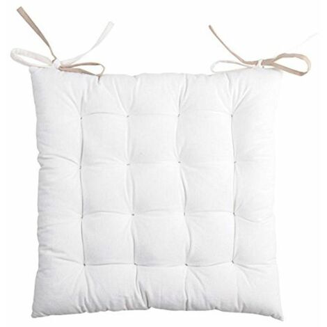 Homemaison – Coussin de chaise bicolore réversible 40x40 cm – 100% coton – Matelassage 16 points pour confort optimal – Finition 2 nouettes