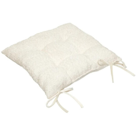 Galette de Chaise Bouclette "Soana" 38x38cm Ivoire