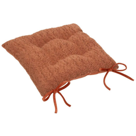 Galette de Chaise Bouclette "Soana" 38x38cm Terracotta
