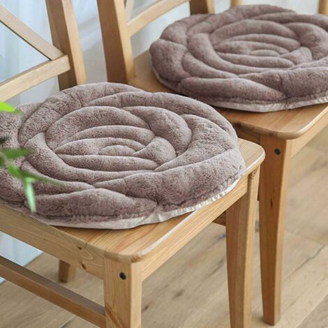 Galette de Chaise Coussin de Chaise Épais Cousins Matelassé Coussin d'assise Confortable pour Intérieur et Extérieur Coussin de Siège Forme de Fleur pour Bureau Salon Maison Jardin（brun