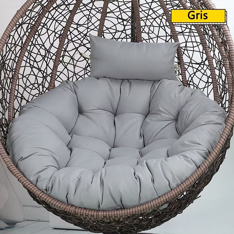 Umnuou - Galette de chaise Coussin rond coussin de chaise capitonné arrondi coussin de sol épais couleur unie confortable, Garden Cushion, Rattan
