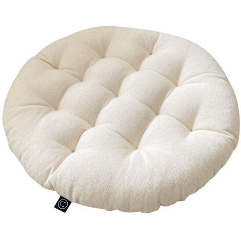 Galette de chaise en coloris blanc - Dim : 40 x 40 x 6 cm,