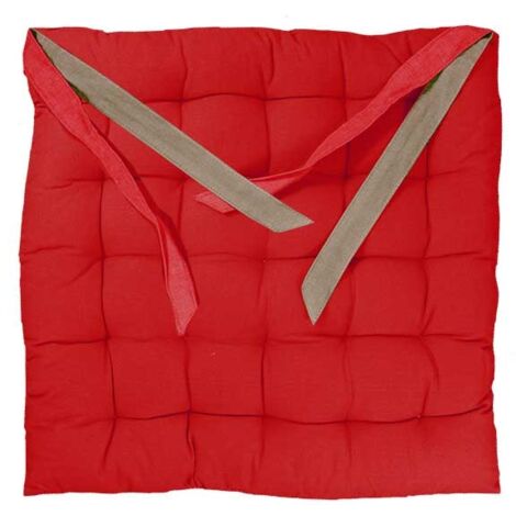 Galette de Chaise épaisse et matelassée VALAYANS Rouge 40x40 cm