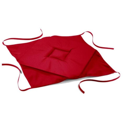 Galette de chaise déhoussable, rouge, 40x40cm, 100% microfibre, attache à  lacets - Conforama