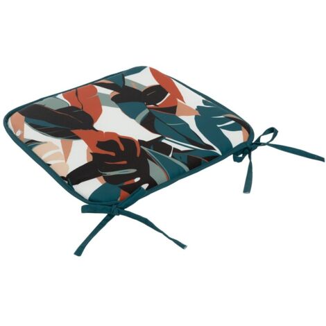 Galette de chaise extérieur 38x38cm bleu canard - Atmosphera créateur d'intérieur