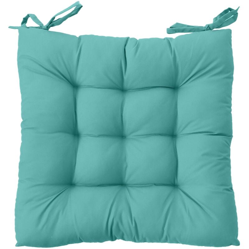 Galette de chaise piquée Vert 38x38 cm