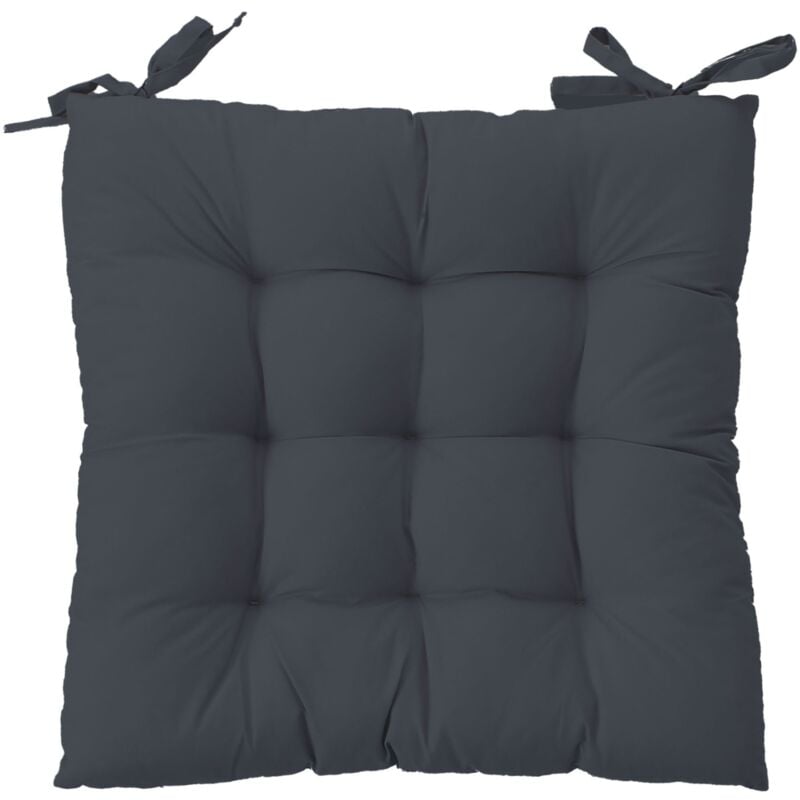 Galette piquée extérieure Gris Foncé 38x38 cm