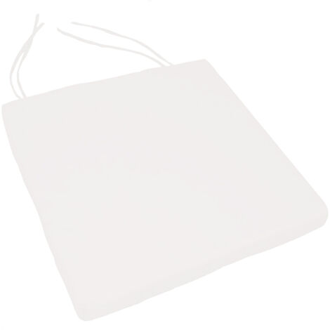 Galette de chaise extérieur imperméable et déhoussable Blanc 40x40 cm