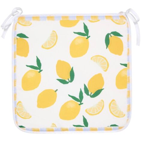 Galette de chaise Fruity 39x39cm imprimé citrons jaunes - Atmosphera créateur d'intérieur