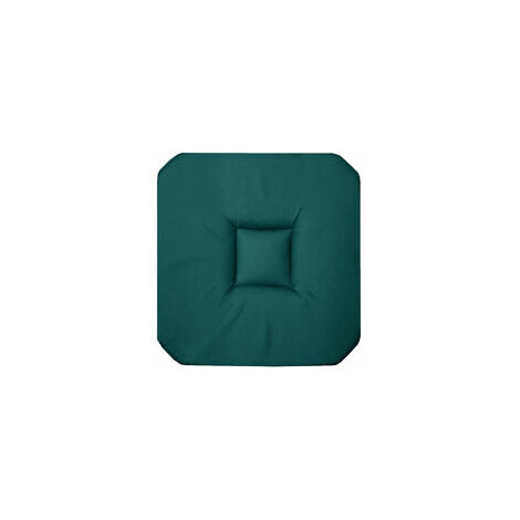 Galette de chaise Galette de chaise unie colorée emeraude 36 x 36 x 3.5 cm
