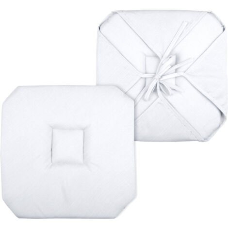 Galette de chaise italienne et unie Blanc 40x40 cm