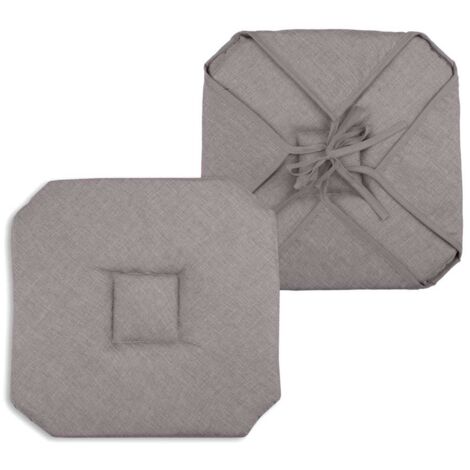 Galette de chaise italienne et unie Taupe 40x40 cm