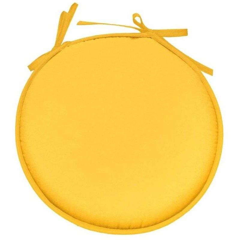 Galette de chaise jaune ronde en polyester