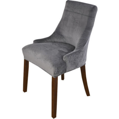 Galette de chaise Lot de 2 Housses de Chaise 46X68X55cm Extensible Gris pour Salle à Manger élastique Couverture Chaises Dossier Haut Grande Taille Lavable