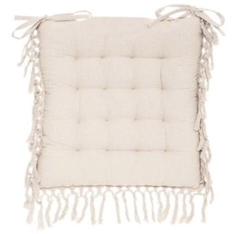 Galette de Chaise "Macramé" 40x40cm Ivoire