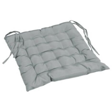 Galette de chaise matelassée  - 40 x 40 cm - Gris - Livraison gratuite
