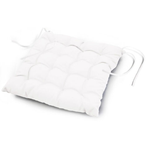 Galette de Chaise Matelassée "Essentiel" 40x40cm Blanc