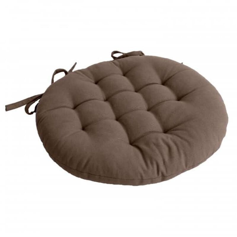 Galette de chaise ronde matelassé 38 cm - Taille unique - Vison